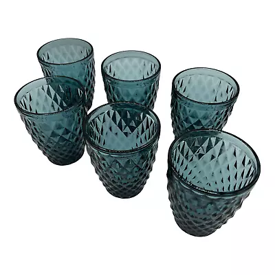 Set 6 Pz Bicchieri In Vetro Bicchiere Acqua 250ml Colore Blu 10cm Gicos Made In  • 21.90€