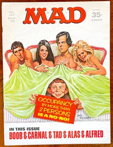 MAD MAGAZINE #137 - Fine/Very Fine (7.0) - Bob &  Carol & Ted & Alice!  1970 - Picture 1 of 9