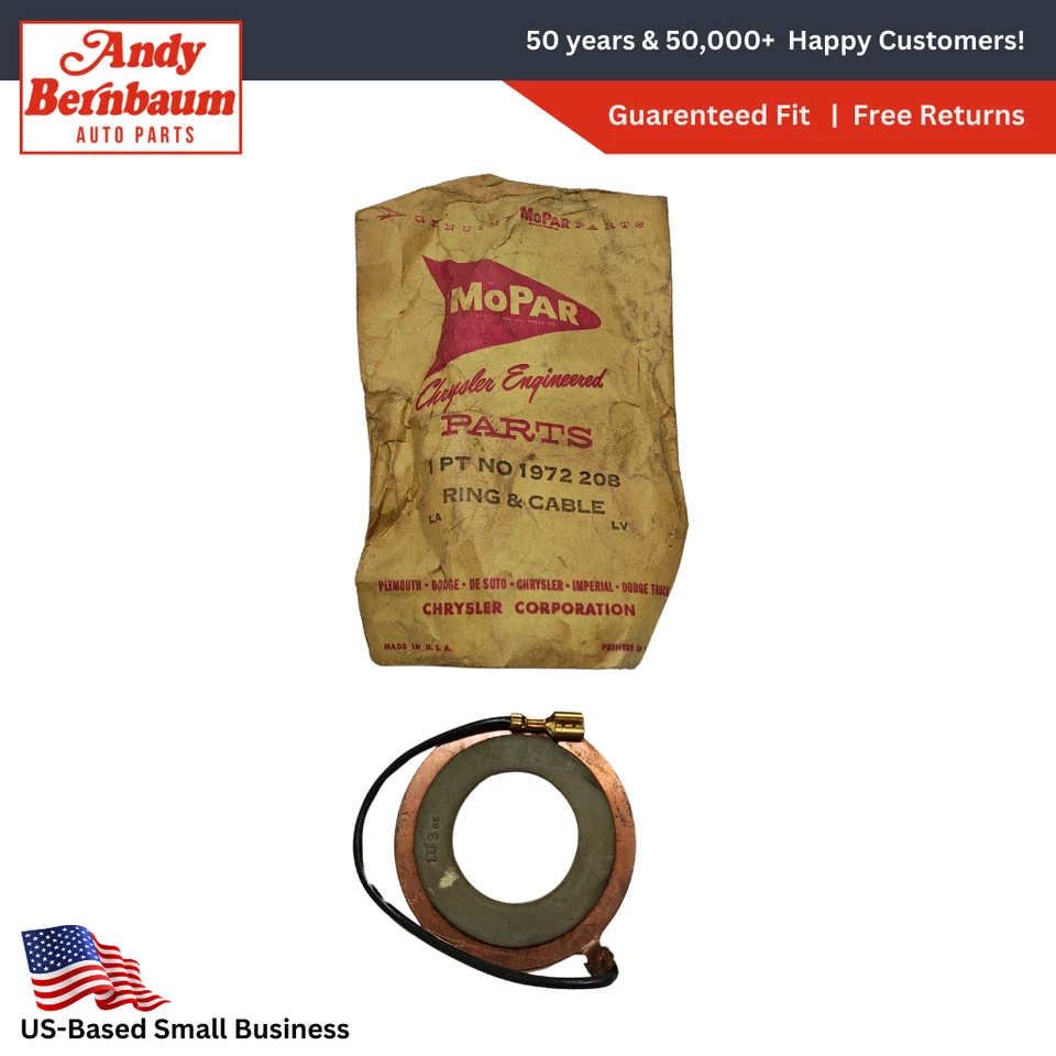 1960-1961 Dodge Plymouth Desoto Chrysler Horn anel de contato e cabo 1972208 novo na caixa. - Imagem 1 de 4