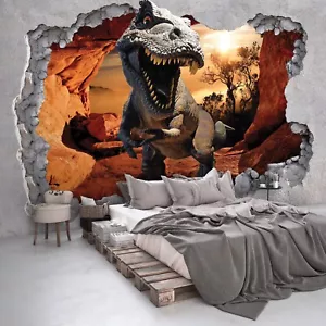 Carta da parati da parati per bambini Jurrasic Dinosaur Park T Rex grigio arancione 144x100 pollici - Foto 1 di 9