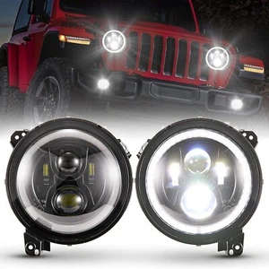 "Faros LED Wrangler JL 9"" pulgadas con halo DRL, par de faros redondos con DRL" - Imagen 1 de 7