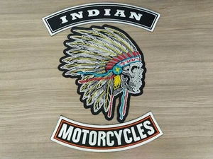 BIG PATCH Skull Face Chief Motorcycle chopper Rider Embroidered Iron on Patch#02 - Picture 1 of 13