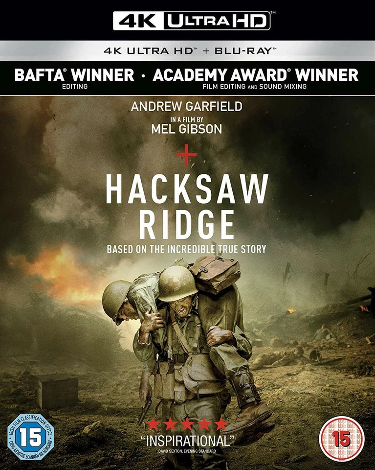 UK Release With Slipcover 4k Hacksaw Ridge Blu-ray
