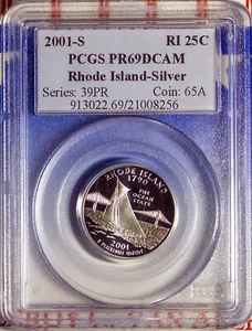 2001-S 25C Silver Rhode Island Quarter PR69DC PCGS 913022.69-21008256 + Bonus - Picture 1 of 2