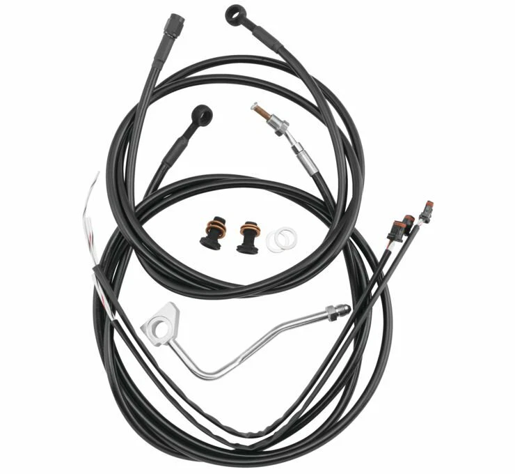 Kit de línea de freno Burly Cable negro 15 pulgadas barras excavadoras Harley FLHT 2000-2006 B30-1291 Foto 1 de 1