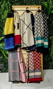 Bufanda de cachemir larga reversible de gran tamaño chal envoltura de pashmina muy suave - Imagen 1 de 16