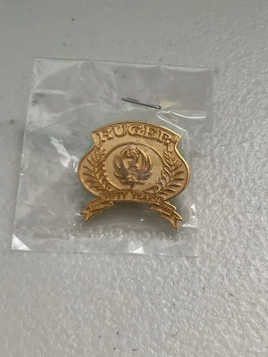 Vintage Sturm Ruger 50 YEARS Firearms Lapel Hat Pin 1" NEW - Image 1 of 3