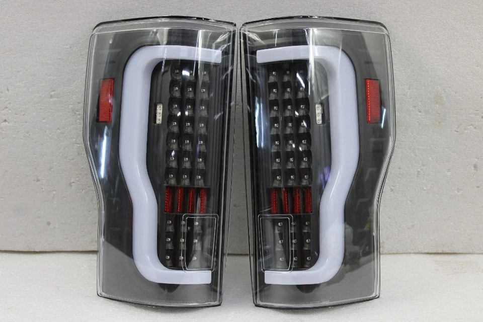 FITS BLK 2017-2019 Ford F250 F350 SuperDuty LED Tube Tail LIghts Backup Lamps - Image 1 of 1