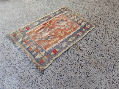 Oushak Runner Vintage Turkish Kilim Rug Decorative Handmade Oriental Wool Carpet - Image 1 of 4