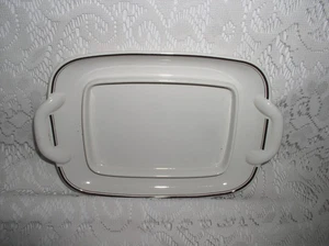 Villeroy & Boch Design Naif Butter Dish Base White with Black Trim EX - Picture 1 of 4