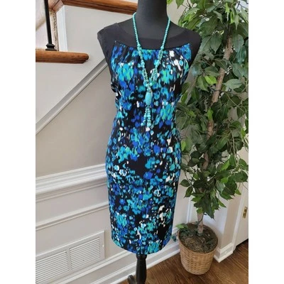 Vestido Ab Studio para mujer multicolor poliéster cuello redondo sin mangas hasta la rodilla 16 Foto 1 de 4