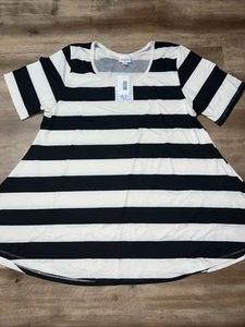 Camisa túnica Lularoe Perfect T negra blanca a rayas ❤️ XL 20/22 24 Top completo XL nueva - Imagen 1 de 14