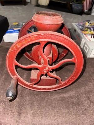 Molinillo de maíz vintage Coles Mfg Company Korn King - manivela de madera Foto 1 de 4