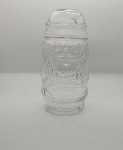 Vintage Santa Claus Clear Glass Jar With Lid Candy/Nut  Canada  See Description  - Picture 1 of 13