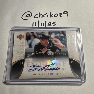 2006 Upper Deck Exquisite Collection Jim Thome Endorsements Auto #/40 White Sox - Image 1 of 3