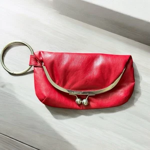 21 Red Tote Purse Combo Clutch Faux Leather Handbag Metal Handle - Picture 1 of 8