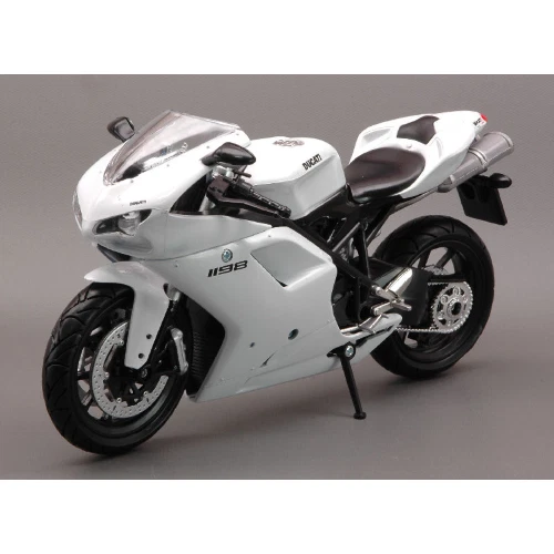 DUCATI 1198 2011 WHITE 1:12 New Ray Moto Modellino Nuovo - Immagine 1 di 1