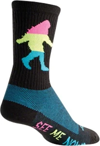 SockGuy Wool Neon Sasquatch Socks - 6", Black, Large/X-Large - Picture 1 of 1