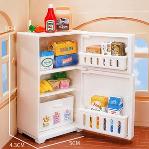 16x Dolls House Miniature 1:12TH Scale White Refrigerator With Food Accessories - Picture 1 of 13