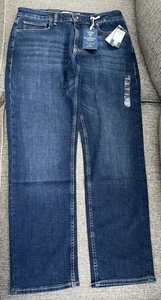 Pantalones de mezclilla oscuros Guess 1981 tiro bajo recto calce ajustado para mujer talla 32W x 30L nuevos con etiquetas - Imagen 1 de 9