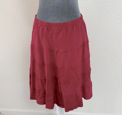 Soft Surroundings Linen A-Line Pull On Tiered Skirt - MP - Image 1 of 4
