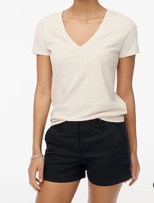 FRENCH CONNECTION 黑色 100% 棉铐斜纹短裤 3 英寸口袋 4 码 — 第 1/4 张图片