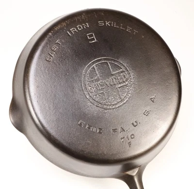 Vintage Griswold Large Block Logo No 9 (710F) Cast Iron Skillet Restored Cond - Image 1 of 4