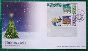 2024 Christmas 2024 1st & 2nd Smiler on FDC Bethlehem PL FDI Postmark - Picture 1 of 2