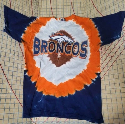 Camisa Denver Broncos Adulto Mediana Azul Tie Die De Colección Azul Líquido NFL Fútbol Foto 1 de 4