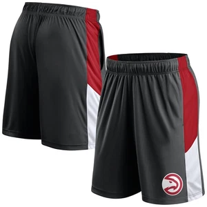 Pantalones cortos de rendimiento de práctica negros Atlanta Hawks de Fanatics para hombre - Imagen 1 de 3