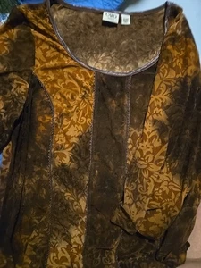 Brown Paisley Corset Type Top Blouse Fairycore Boho Vintage 90s Y2K Size 18/20 W - Picture 1 of 3