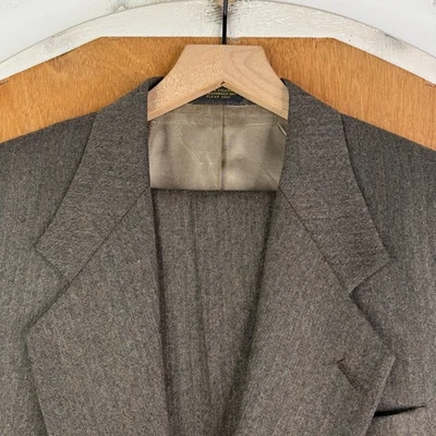 Traje De Colección Oscar De La Renta Para Hombres 38R Marrón Espiga 2 Botones Lana Pesada Foto 1 de 4