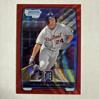 2012 Bowman Chrome Red Wave Refractor Tyler Collins ROOKIE 3/25 K - Image 1 of 2