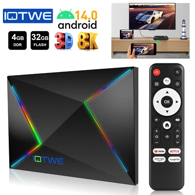 NEW 2025 Android14 Smart TV BOX WIFI6 64GB 32GB Lettore multimediale di rete Octa Core - Immagine 1 di 4