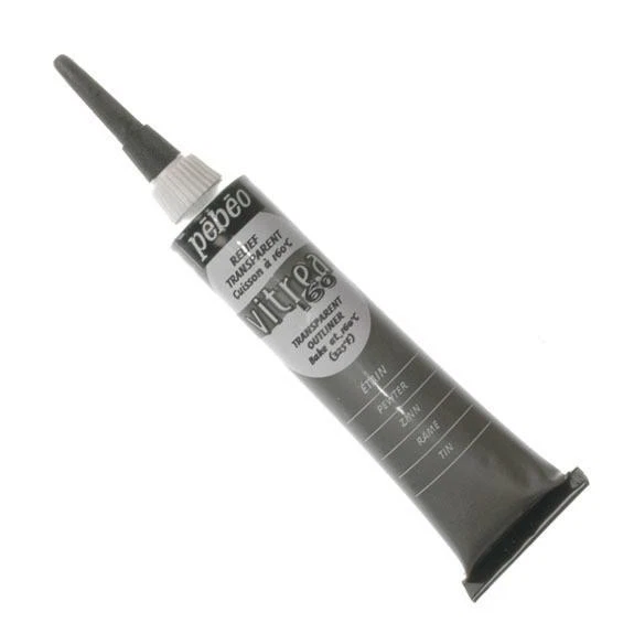 Pebeo Vitrea 160 Glossy Outliner Glass Metal Painting 20 Ml - Pewter