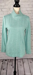 NEU T by Talbots Pullover Pulli blau gesprenkelte Schulter Knöpfe Stretch M - Bild 1 von 19
