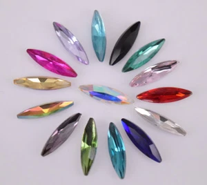 100 piezas joyas facetadas de cristal de vidrio a color navegación de estrás - Imagen 1 de 16