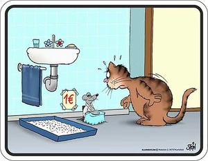 Blechschild Katzen Toilette Geschenk Katze Schild Alu geprägt bedruckt rostfrei - Bild 1 von 1