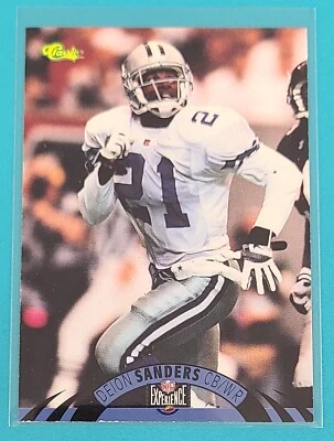 1996 Classic NFL Experience #80 Deion Sanders Dallas Cowboys FOOTBALL Card A9 - Image 1 of 2