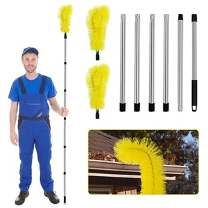 Gutter Cleaning Brush Tool with Telescoping Extendable Pole for Leaves Debris - Picture 1 of 6
