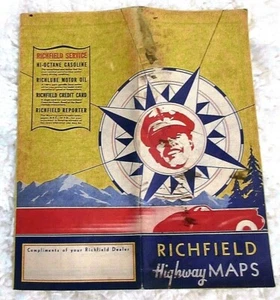 Vintage 1939 Richfield Oil Western States Highway Road Map - Picture 1 of 8