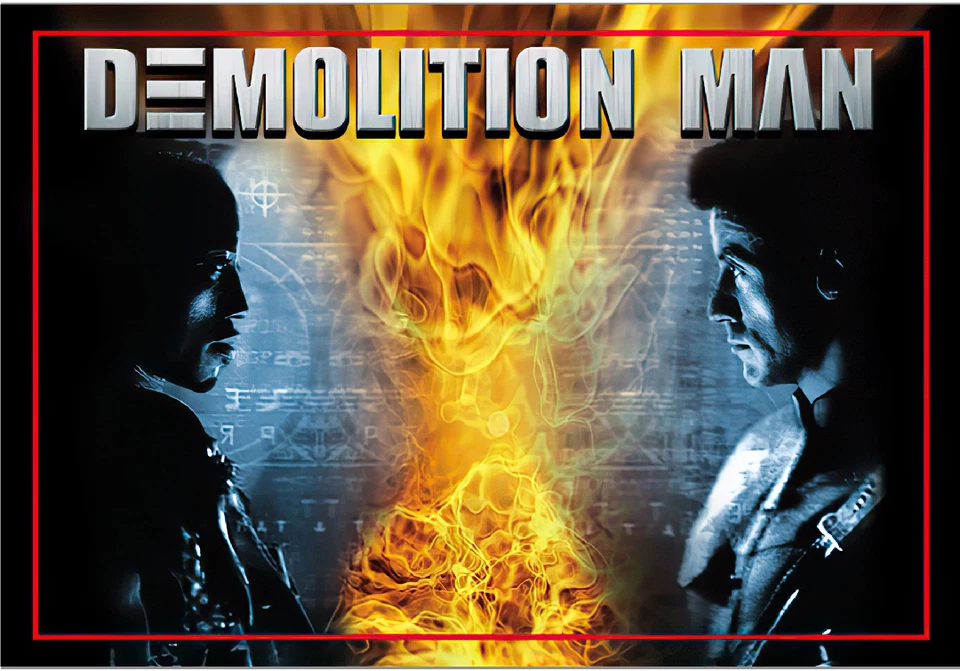 Williams Demolition Man DEMO MAN  Pinball Machine Custom Translite Version 2 - Image 1 of 1