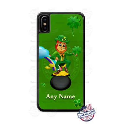 Feliz Día de San Patrico Duende en Dorado Funda de Teléfono Personalizada para iPhone Samsung Foto 1 de 4