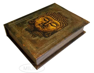 Buddha Book Box Decorative Leather Book Box Storage Secret Book - Picture 1 of 6