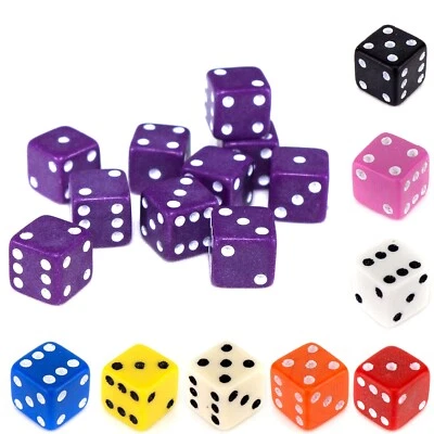7mm Spot Dice (Select Colour) * D6 6 Sided Small Tiny Mini Dice Counters Micro - Image 1 of 3