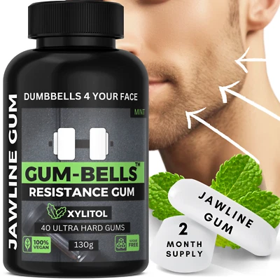 GUMBELLS TM ((GOMA DE LA MANDÍBULA)) XYLITOL Ejercitador de la línea de la mandíbula Jawliner Goma de la mandíbula Foto 1 de 4