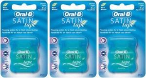 Oral-B Satin Floss Dental Tape Mint Comfort Grip Satin - 25m (3er Pack) - Bild 1 von 4