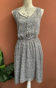 esprit grey With White Polka Dot Dress size 6 - Picture 1 of 5