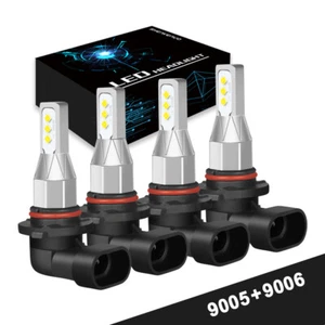 9005(HB3) + 9006(HB4) LED Headlight Kit Light Bulbs High/Low Beam Globes Replace - Picture 1 of 14
