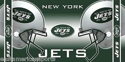 New York Jets NFL 30" x 60" Green Double Helmet Beach Towel Pool Bath Blanket Cover